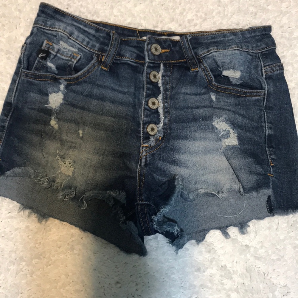 Kancan distressed denim shorts